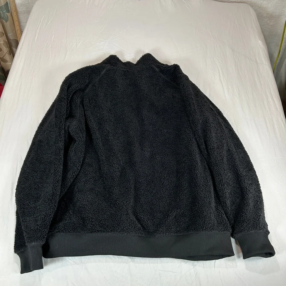 The North Face Mens XXL Black Sherpa Fleece 1/4 Zip Pullover Anorak Jacket